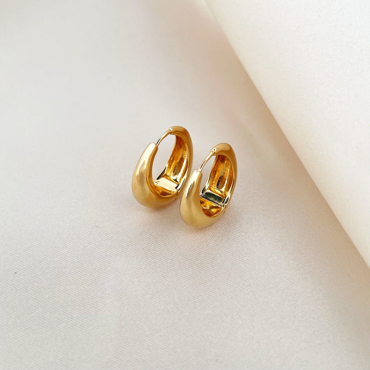 Gold Plump Hoop Earrings