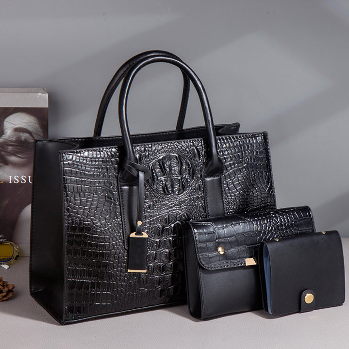 3 Set Crocodile Pattern Kelly Bag Handbag