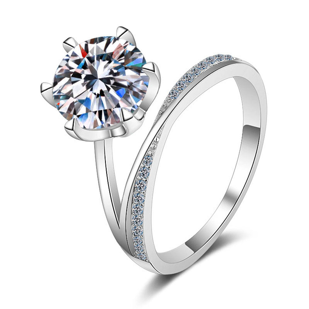 Stunna Lady 3CT Romance Six-Prong Moissanite Ring