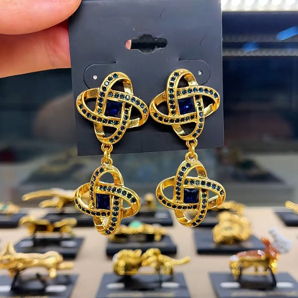18K Gold Hand-Painted Enamel Agate Hoop Earrings