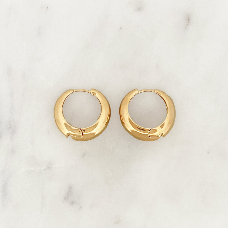 Gold Plump Hoop Earrings