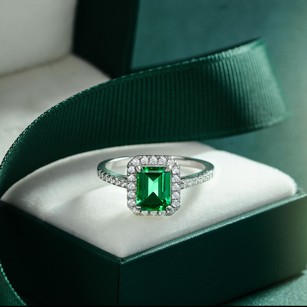 1.5ct Emerald Cut Emerald Engagement Ring