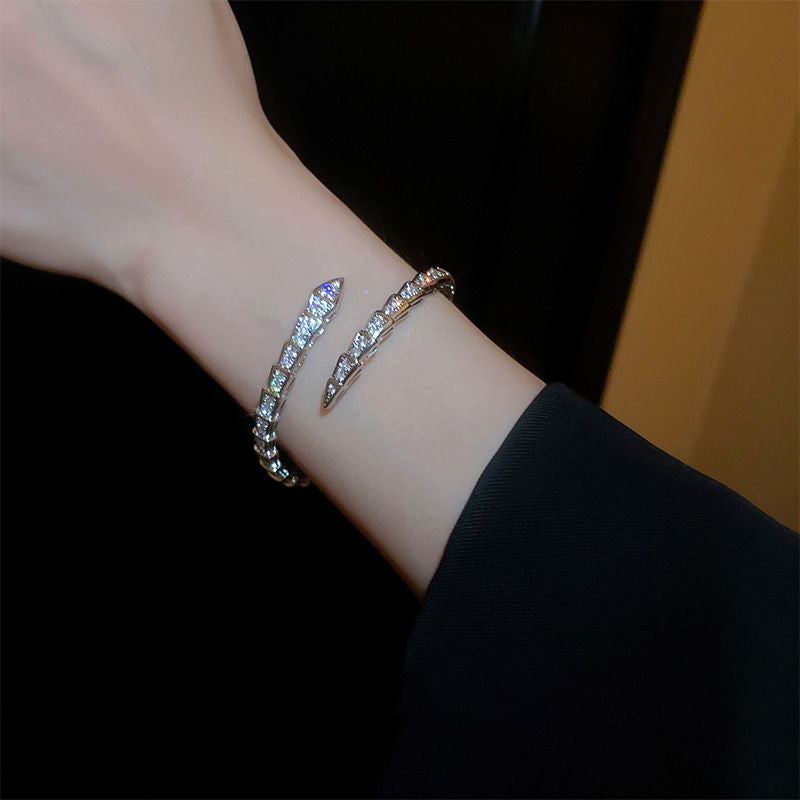 Micro Diamond Studded Snake-shaped Bracelet