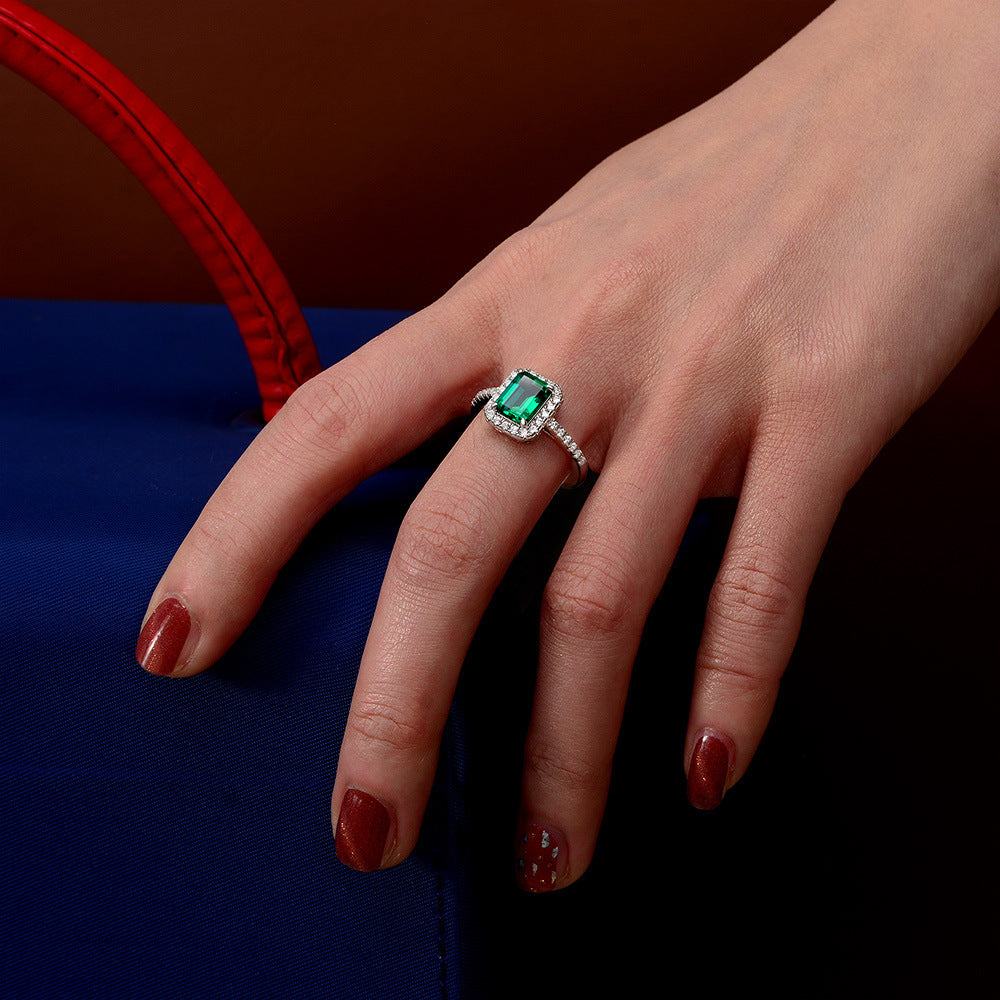 1.5ct Emerald Cut Emerald Engagement Ring