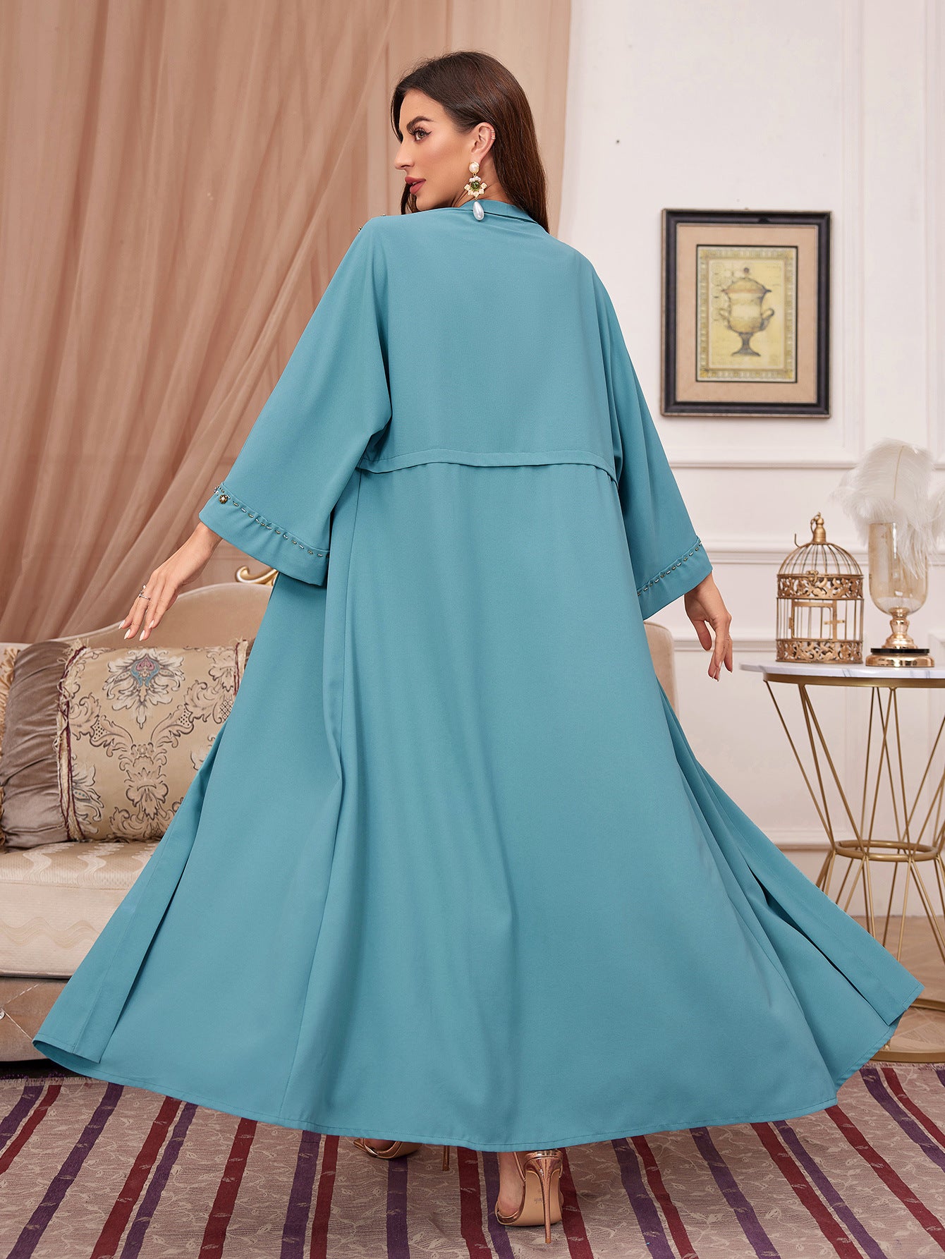 Abaya Rhinestone Robe Dress