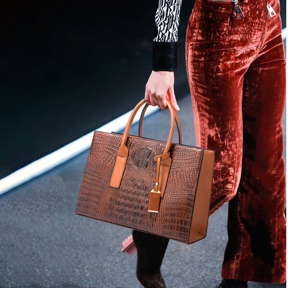 3 Set Crocodile Pattern Kelly Bag Handbag
