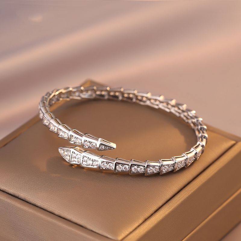 Micro Diamond Studded Snake-shaped Bracelet
