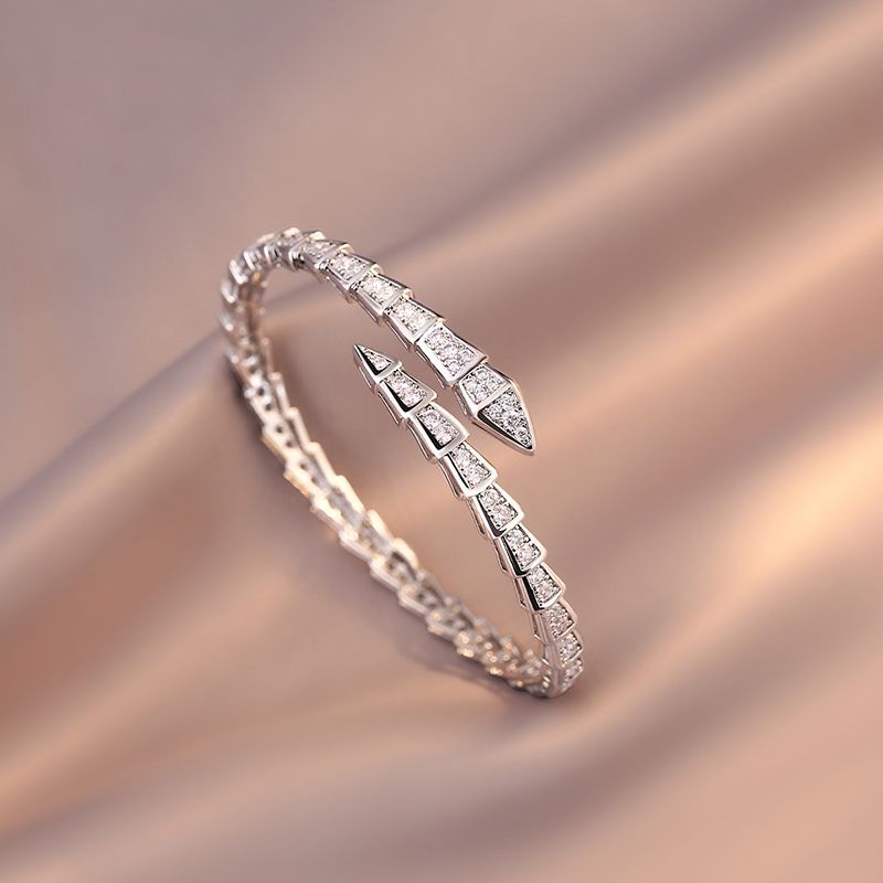 Micro Diamond Studded Snake-shaped Bracelet