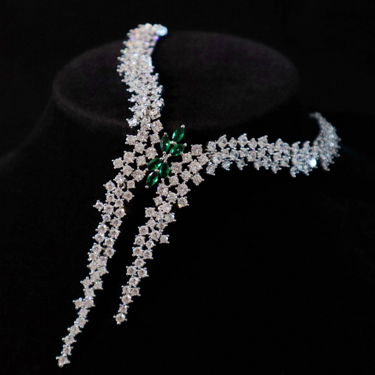 Wedding Jewelry Necklace Earrings Two-piece Set