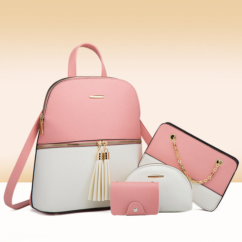 4 Set backpack single shoulder oblique span bag