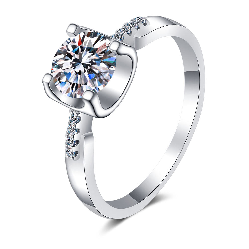 Stunna Lady 1CT 2CT Square Halo  Moissanite Ring