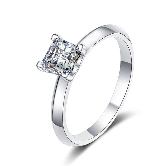 Stunna Lady 1CT 2CT Princess Cut Solitaire Moissanite Ring