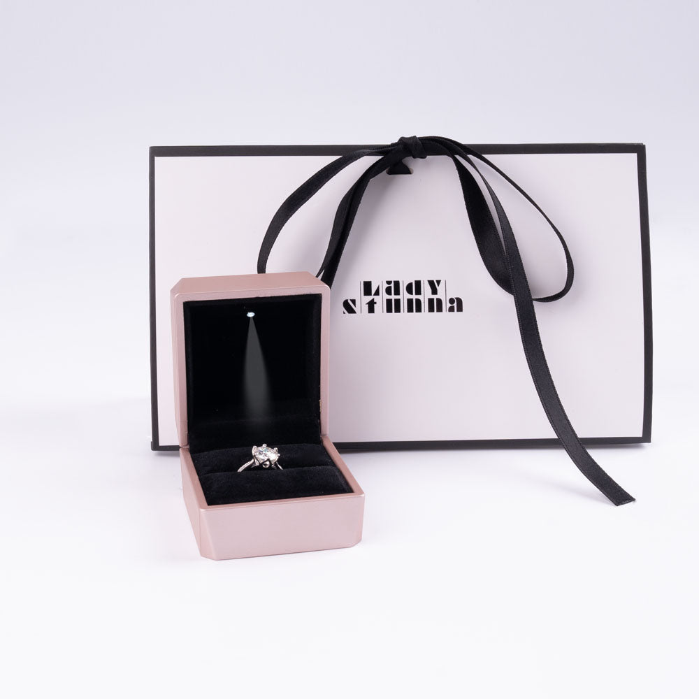 Stunna Lady 3CT Romance Six-Prong Moissanite Ring