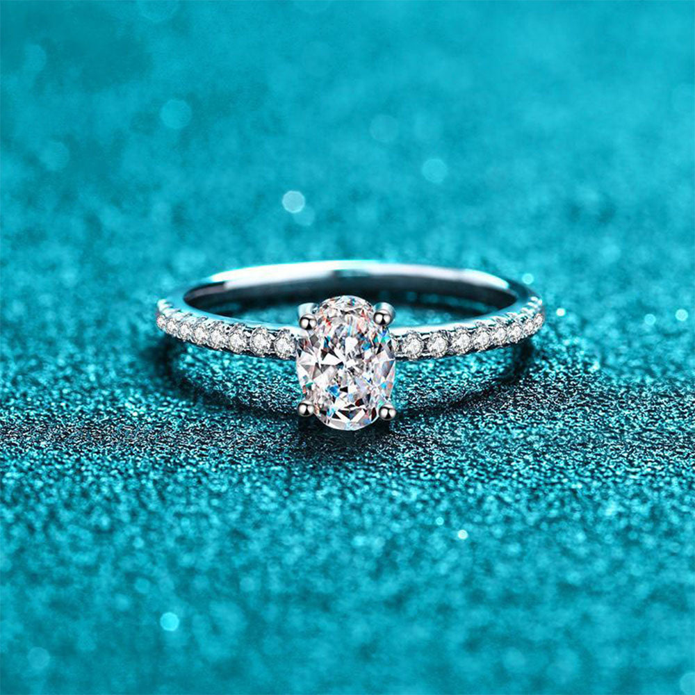 Stunna Lady 1CT 2CT Oval Cut Paved Moissannite Ring