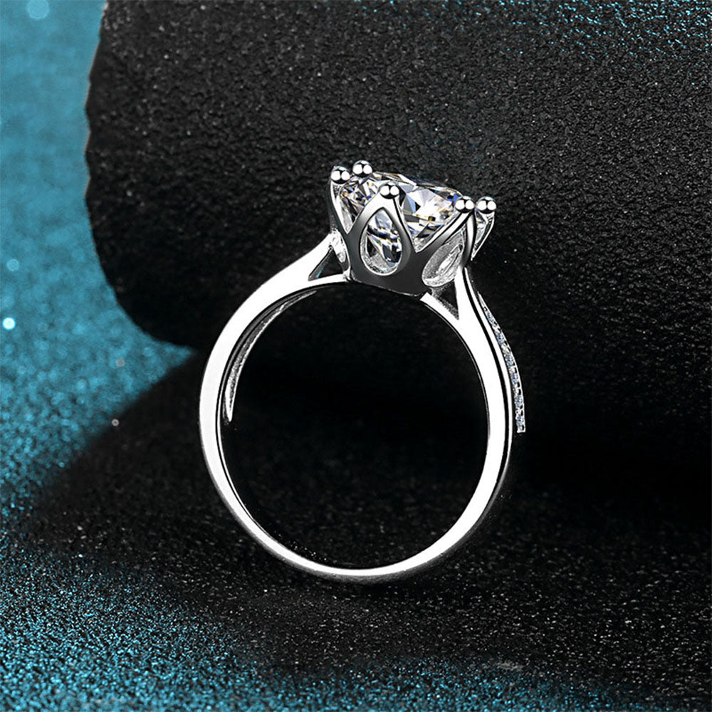 Stunna Lady 3CT Romance Six-Prong Moissanite Ring