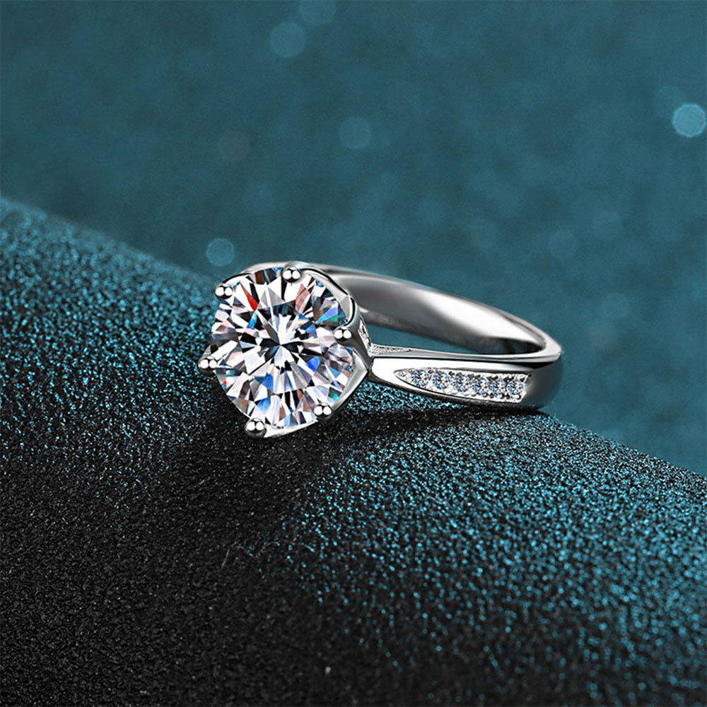 Stunna Lady 3CT Romance Six-Prong Moissanite Ring