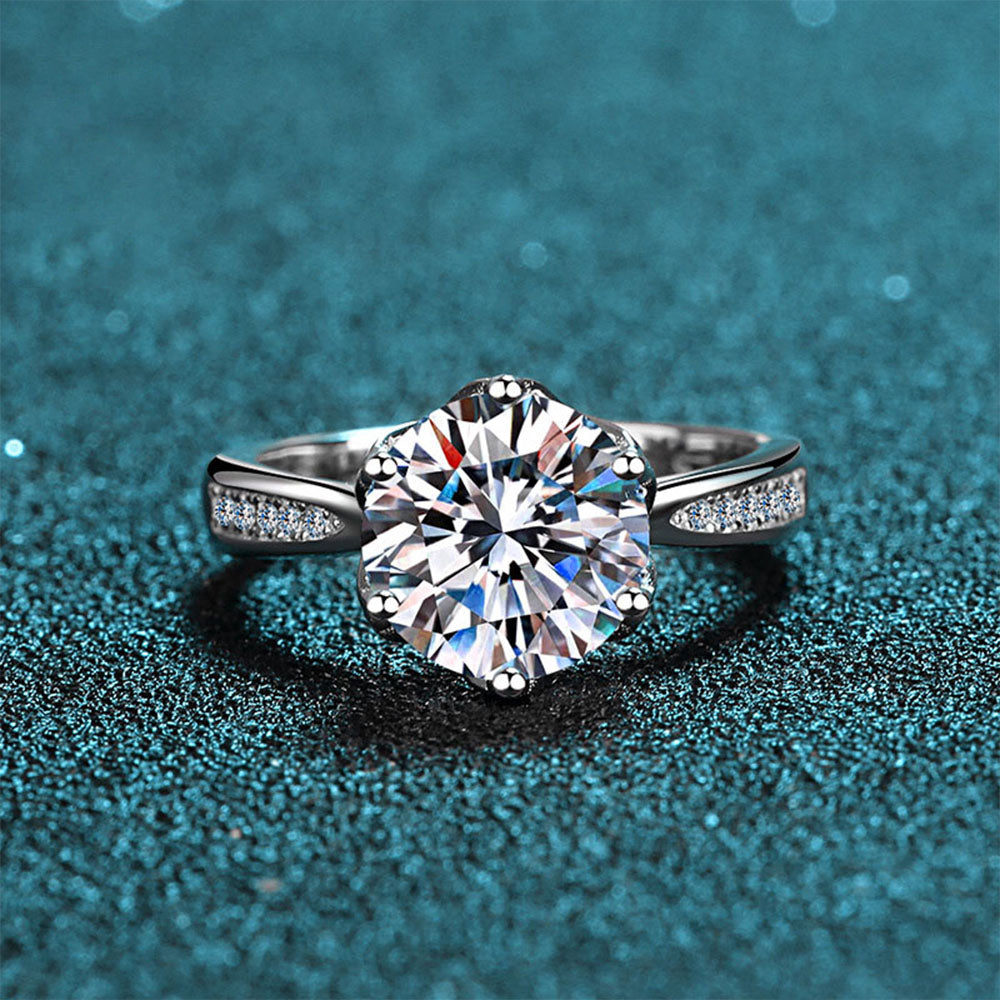 Stunna Lady 3CT Romance Six-Prong Moissanite Ring