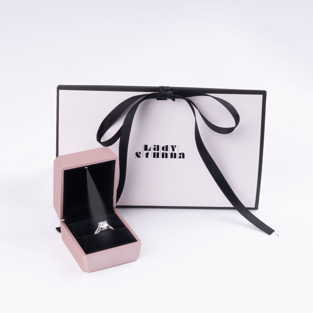 Stunna Lady 2CT Moonlight Halo Moissanite Ring