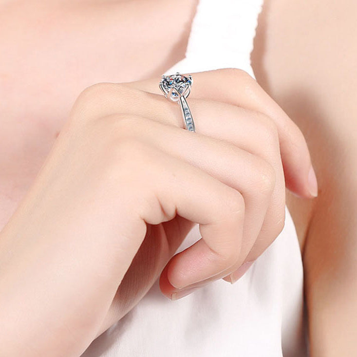 Stunna Lady 3CT Romance Six-Prong Moissanite Ring